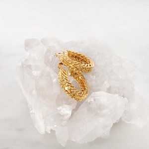 18K Gold Plated Cable Twist Hoop Earrings 25mm